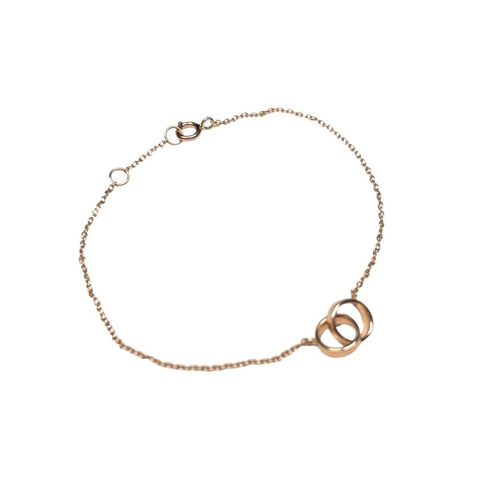 Rose Gold Plated Silver Interlocking Circles Bracelet